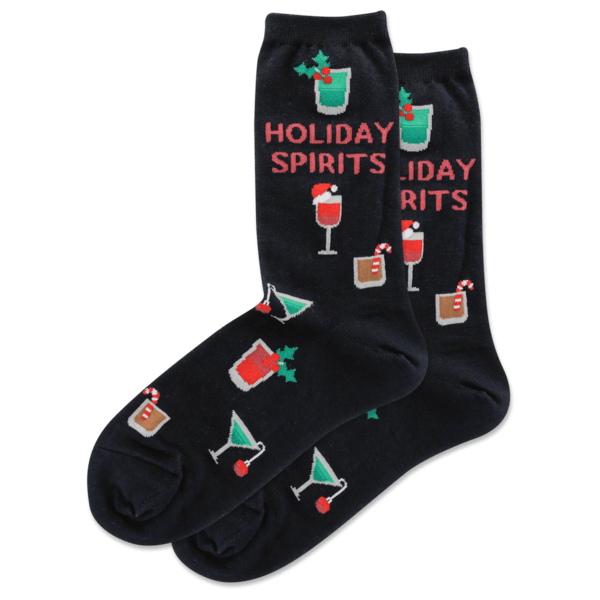 Hotsox Socks Women's Holiday Spirits Crew Socks
