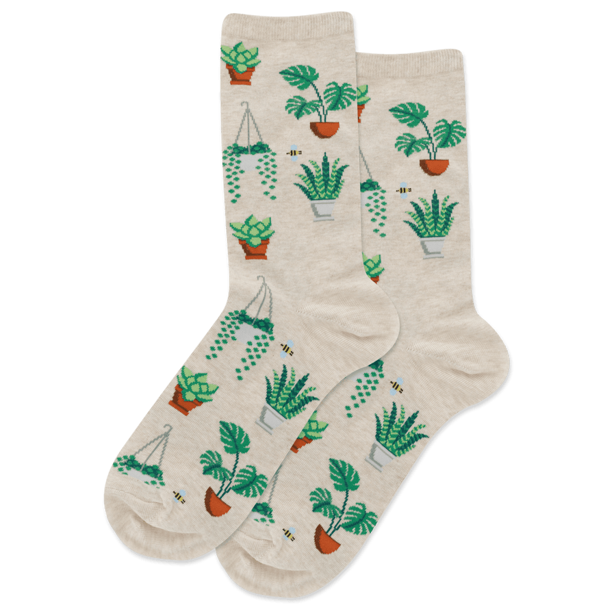 Hotsox Socks Women's Potted Plants Crew Socks