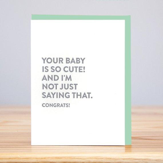 Huckleberry Letterpress Card Cute Baby Card