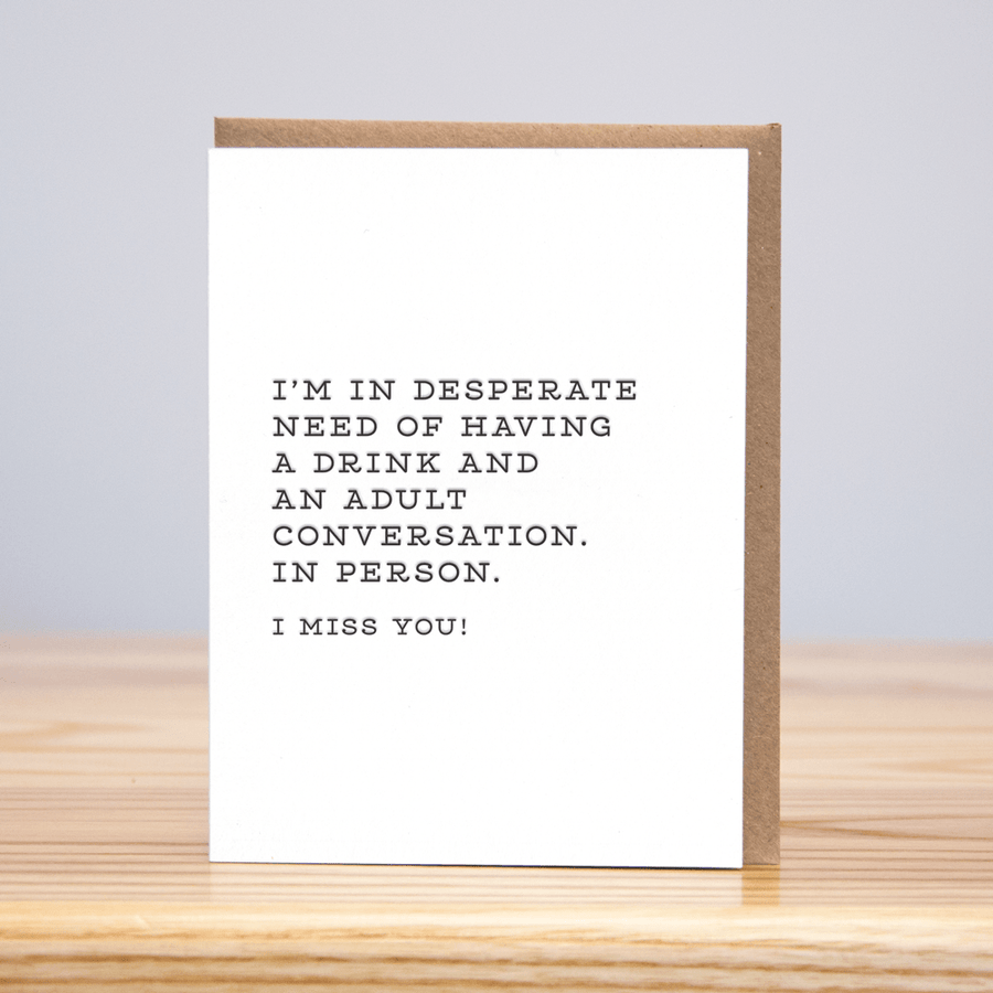 Huckleberry Letterpress Card Drink with an Adult Card
