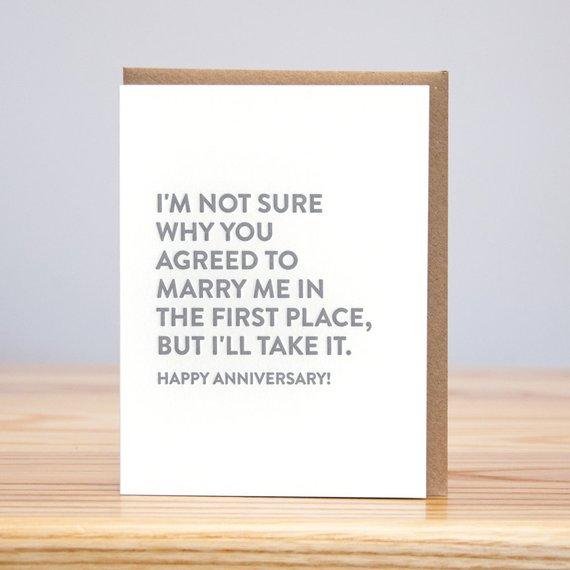 Huckleberry Letterpress Card I'll Take It Anniversary Card