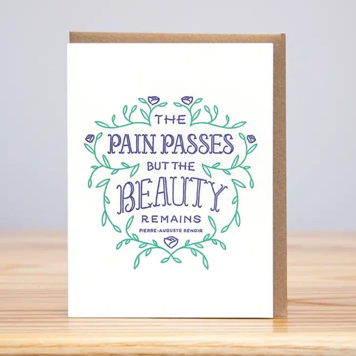 Huckleberry Letterpress Card The Pain Passes Card