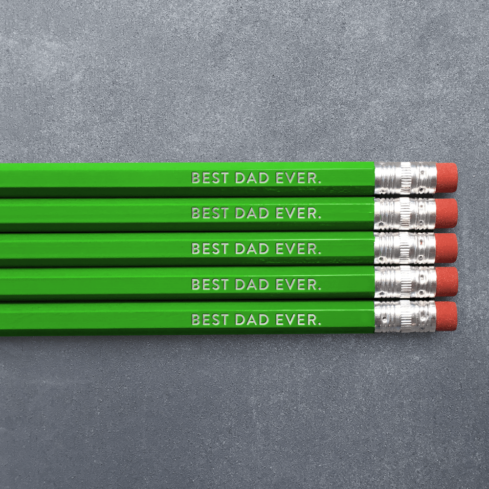 Huckleberry Letterpress Pen and Pencils Best Dad Ever - Pencil Pack of 5