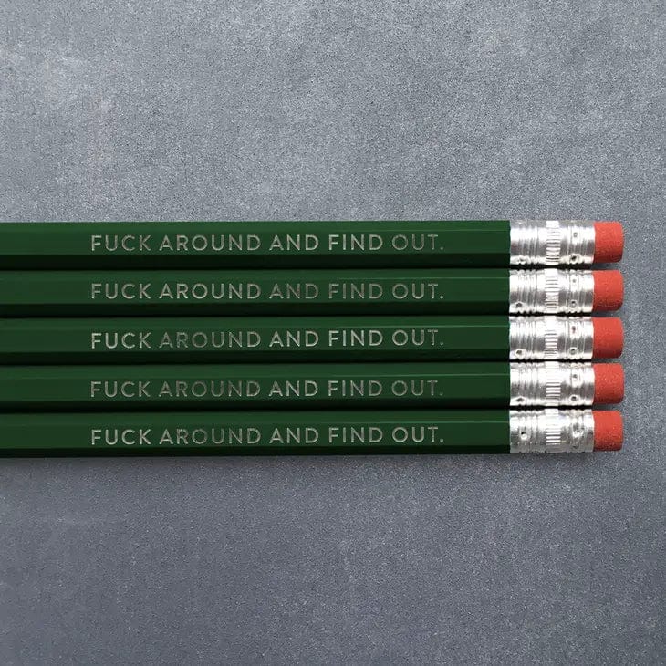 Huckleberry Letterpress Pen and Pencils Fuck Around - Pencil Pack of 5