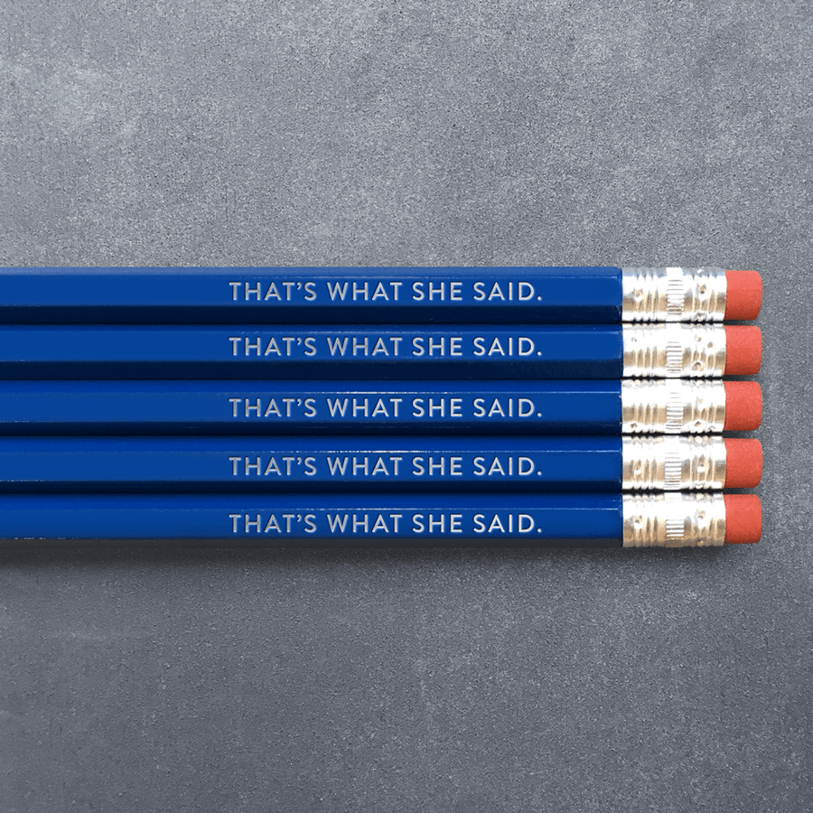 Huckleberry Letterpress Pen and Pencils That's What She Said - Pencil Pack of 5