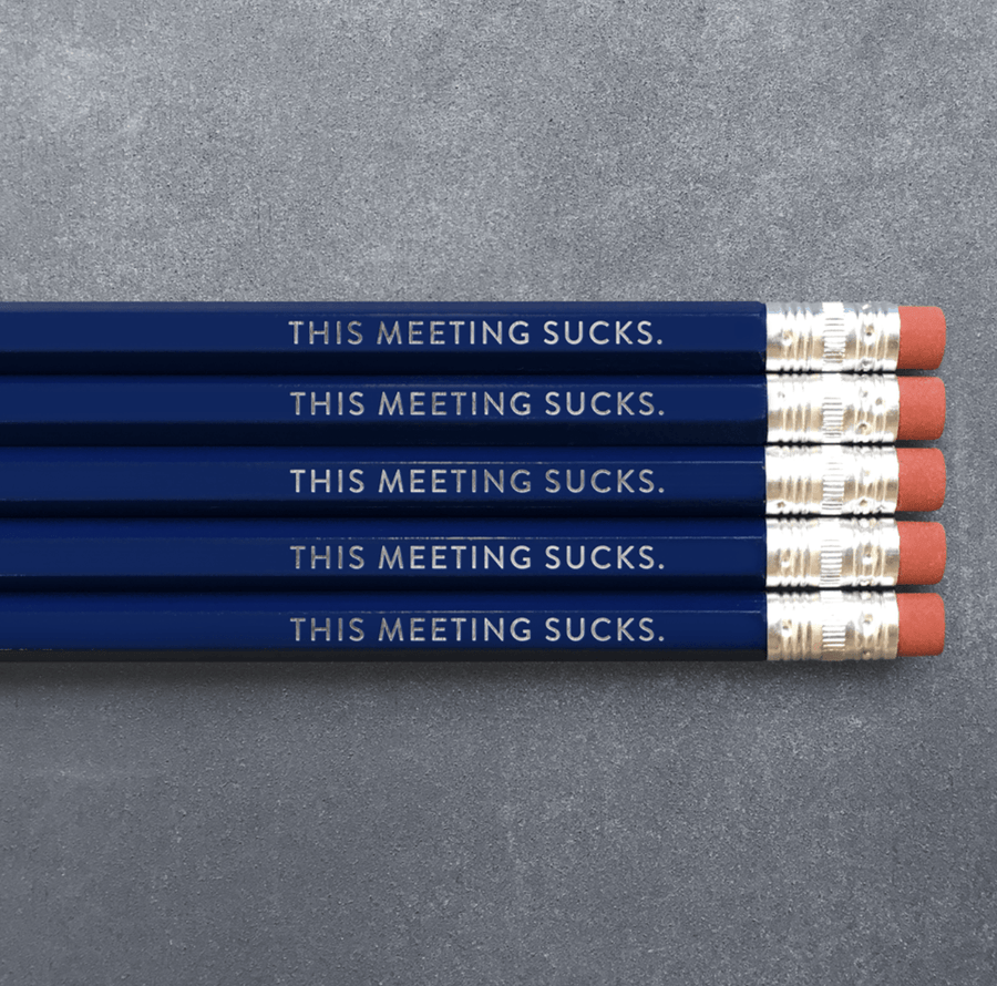 Huckleberry Letterpress Pen and Pencils This Meeting Sucks - Pencil Pack of 5