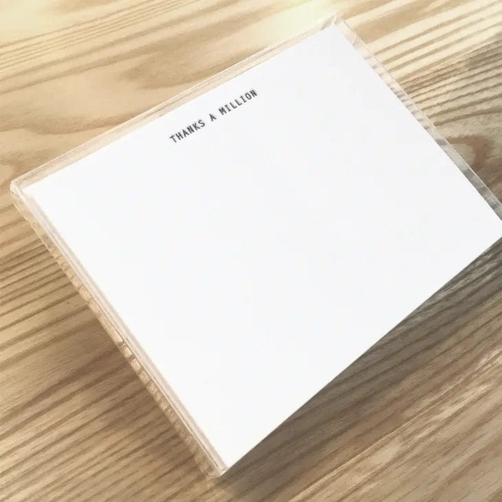 Huckleberry Letterpress Stationery Set Thanks a Million - Letterpress Stationery Set of 12