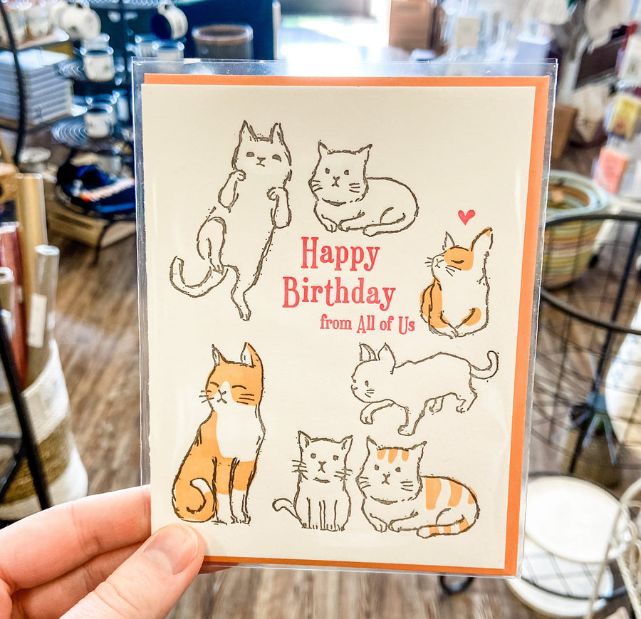 ilee paper goods Card Cats Happy Birthday from All of Us Card