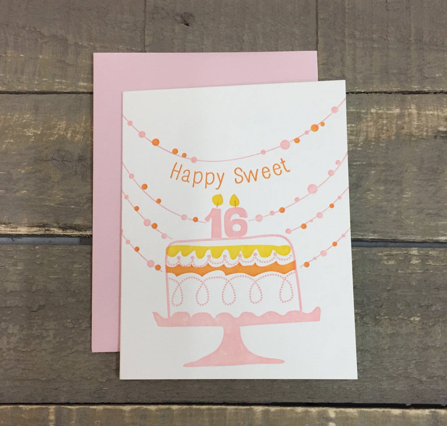 ilee paper goods Card Happy Sweet 16 Birthday Card