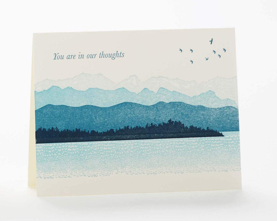 ilee paper goods Card Mountains "You are in our thoughts..." Card