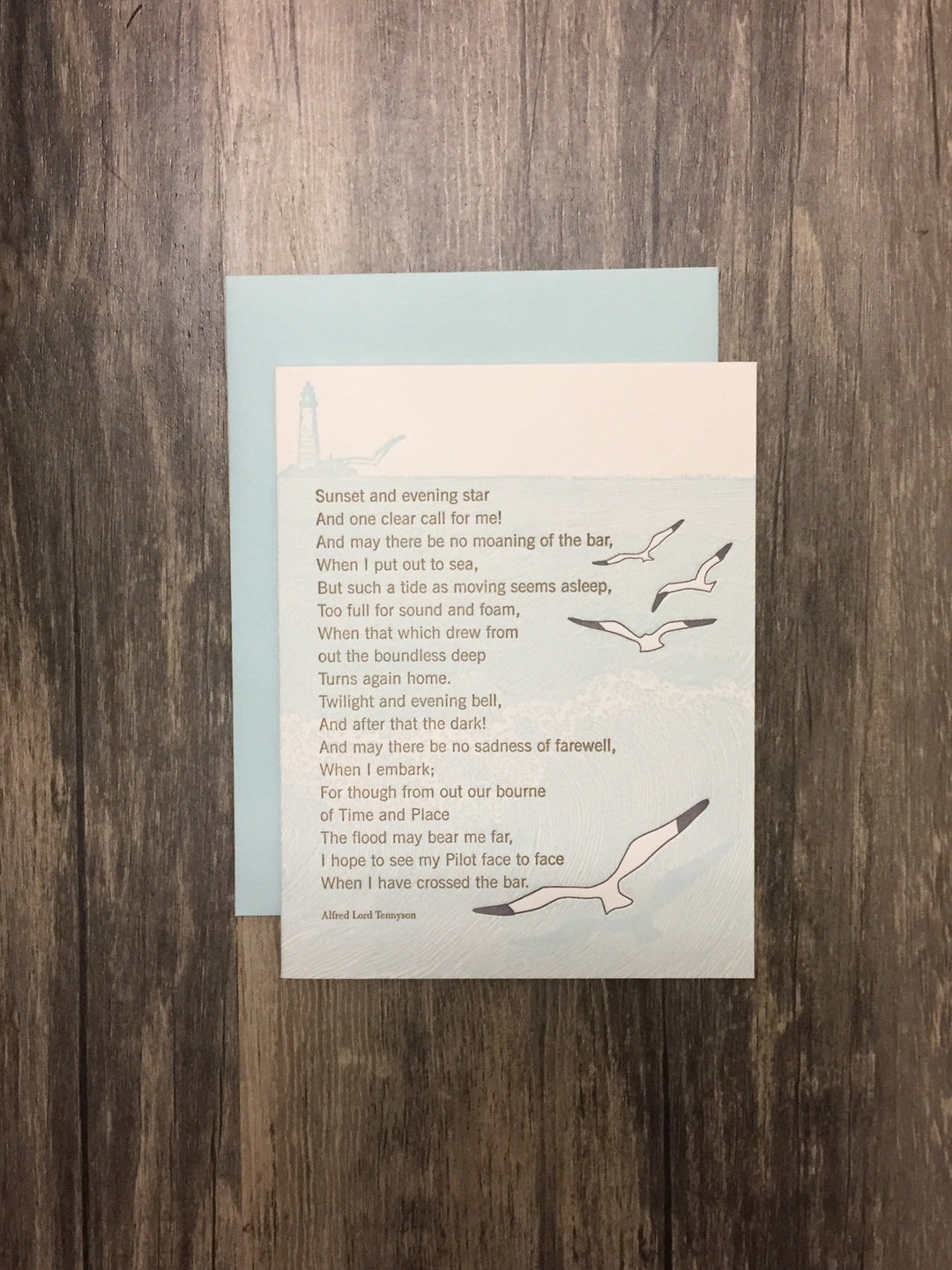 ilee paper goods Card Seagull Poem Card - Crossing the Bar