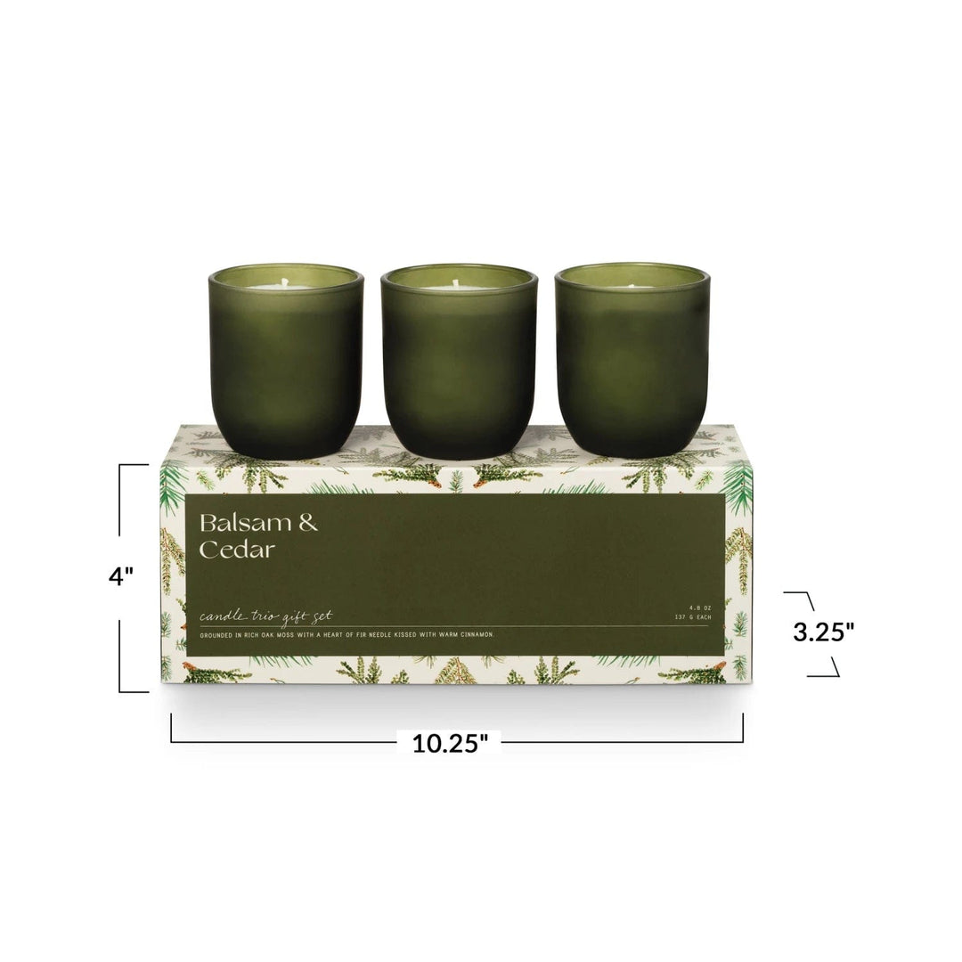 Illume Candle Balsam & Cedar Candle Trio Gift Set