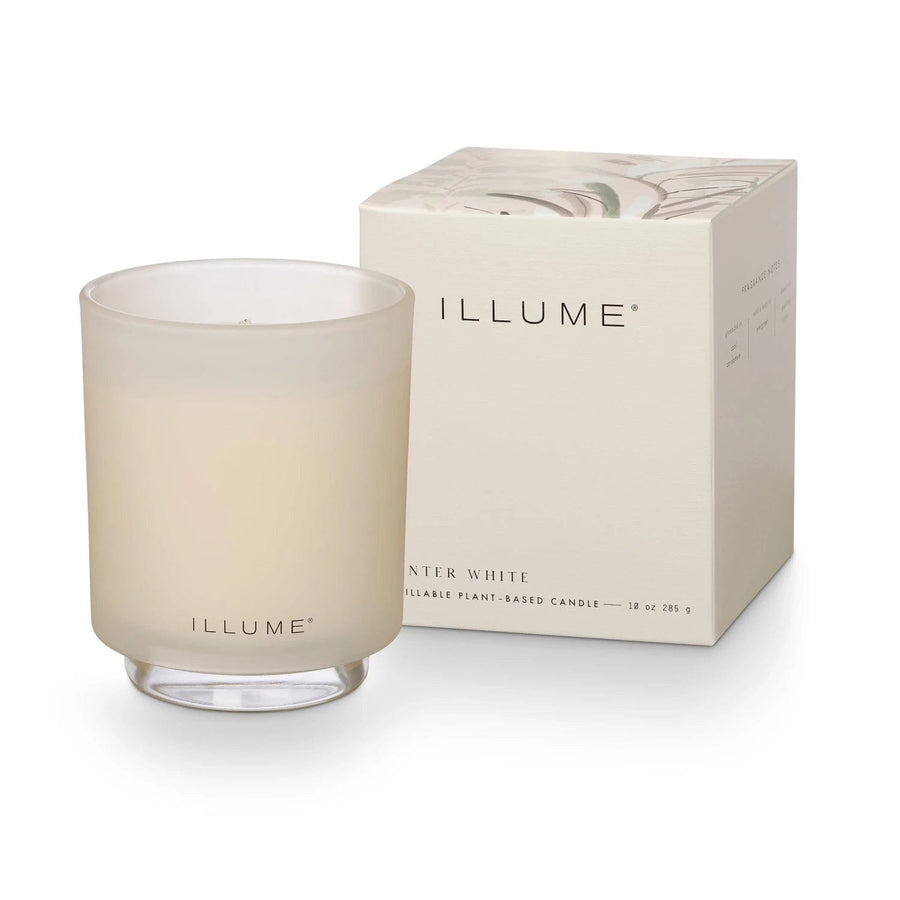 Illume Candle Winter White Refillable Boxed Glass Candle