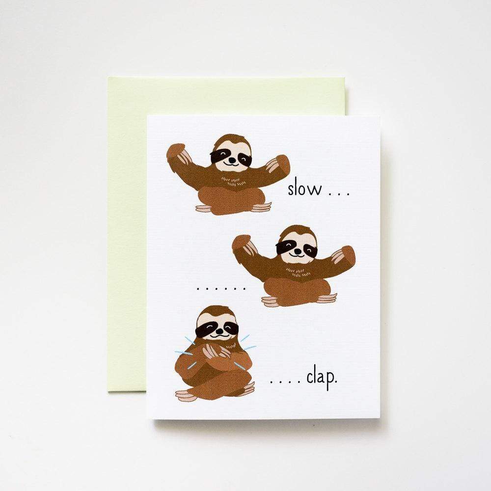 Ilootpaperie Card Slow Clap Sloth Congratulations Card