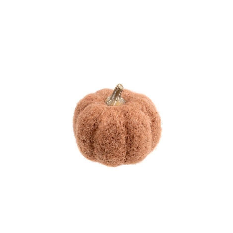 Indaba Fall Decor Small Felt Pumpkin, Terracotta