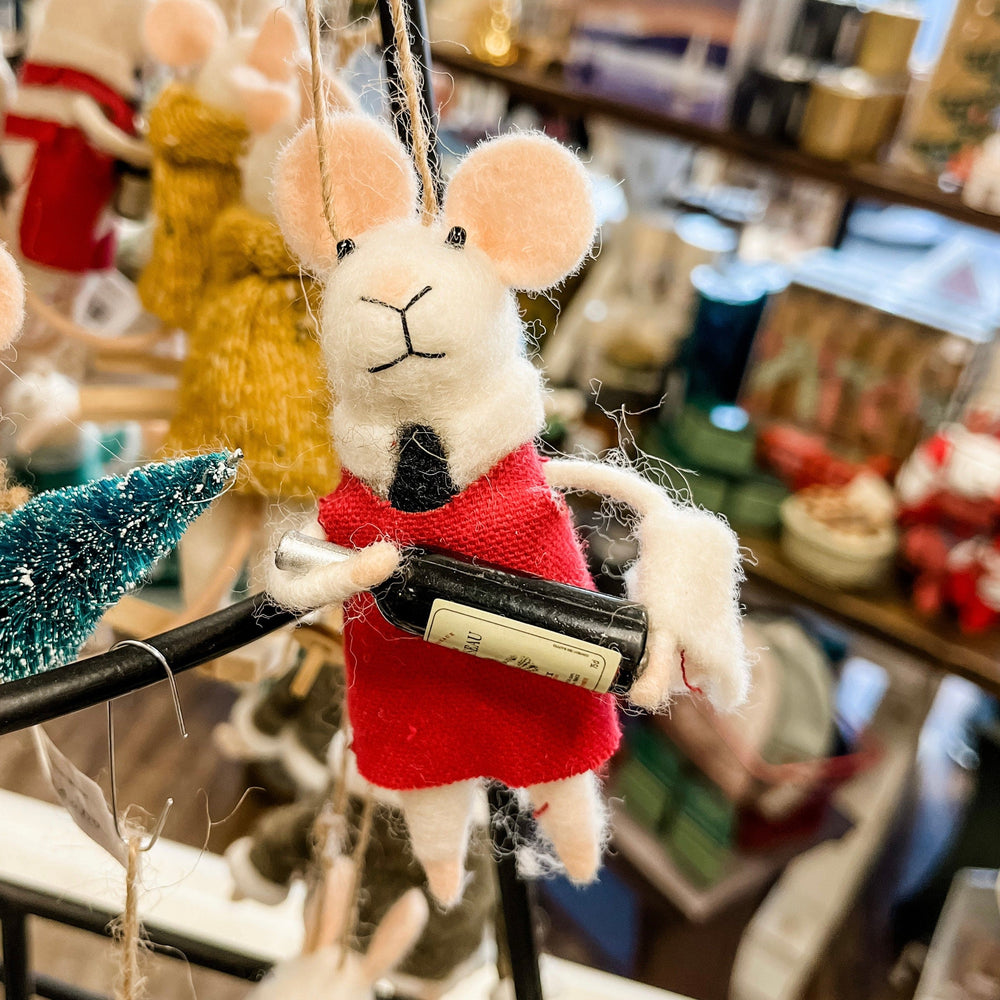 Indaba Felted Mouse Ornament- Just for you Jackson – Galleria