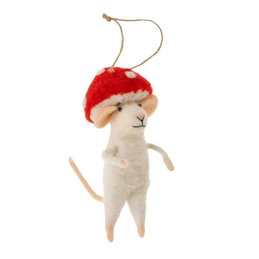 Indaba Ornament Mushroom Mouse Ornament