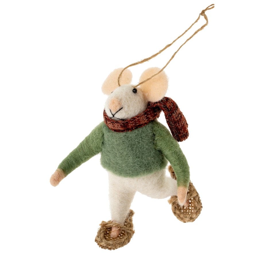 Indaba Ornament Snowshoe Sam Mouse Ornament