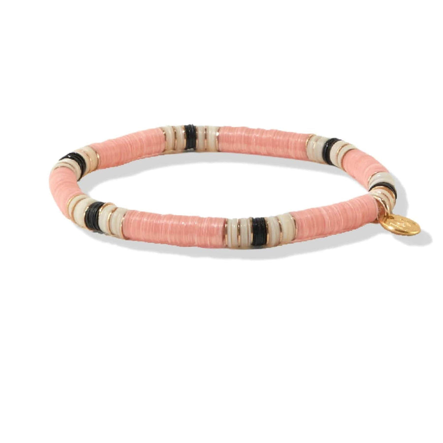 Ink + Alloy Bracelets Blush Ivory Stripe Color Block Sequin Stretch Bracelet