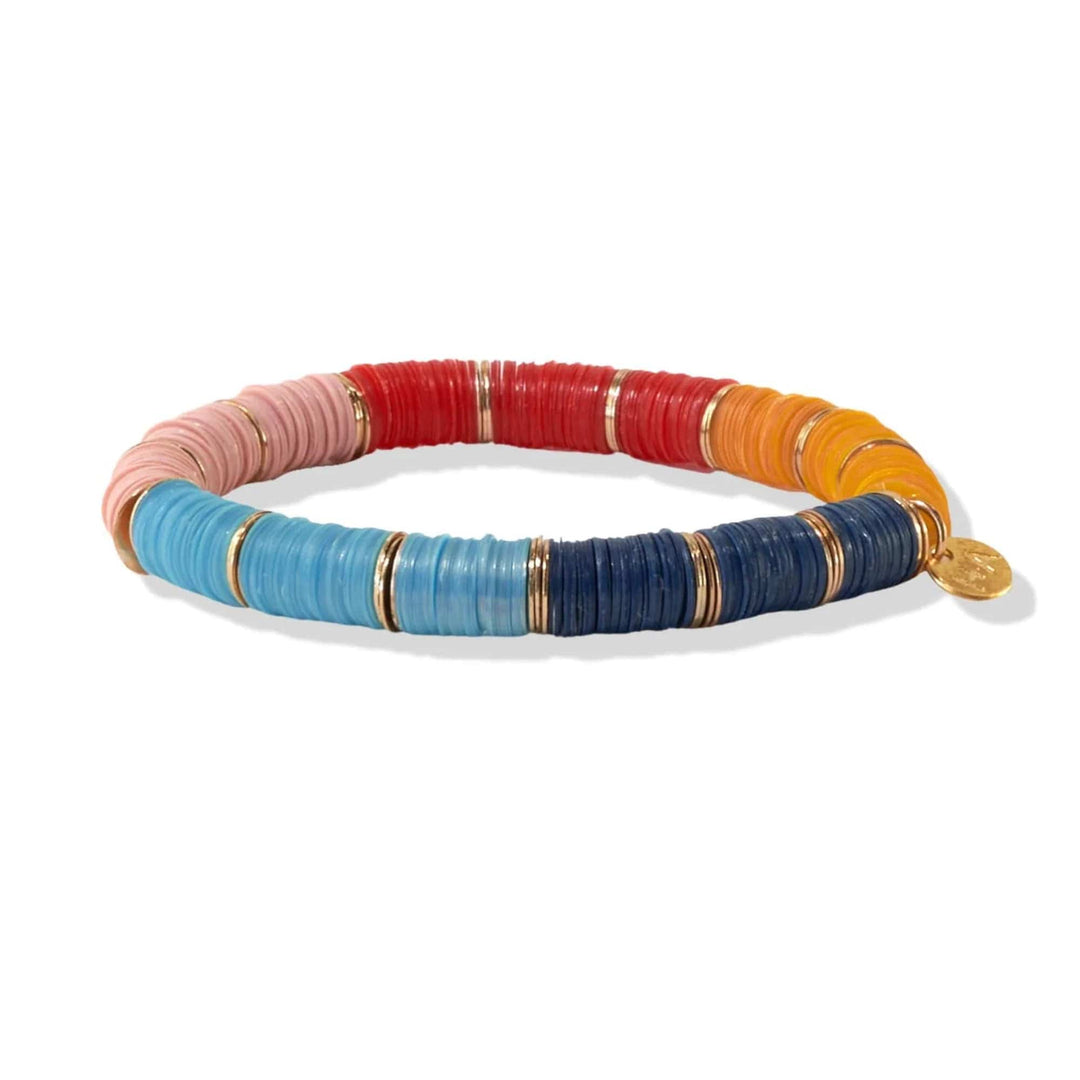 Ink + Alloy Bracelets Navy Blue Blush Large Color Block Sequin Stretch Bracelet