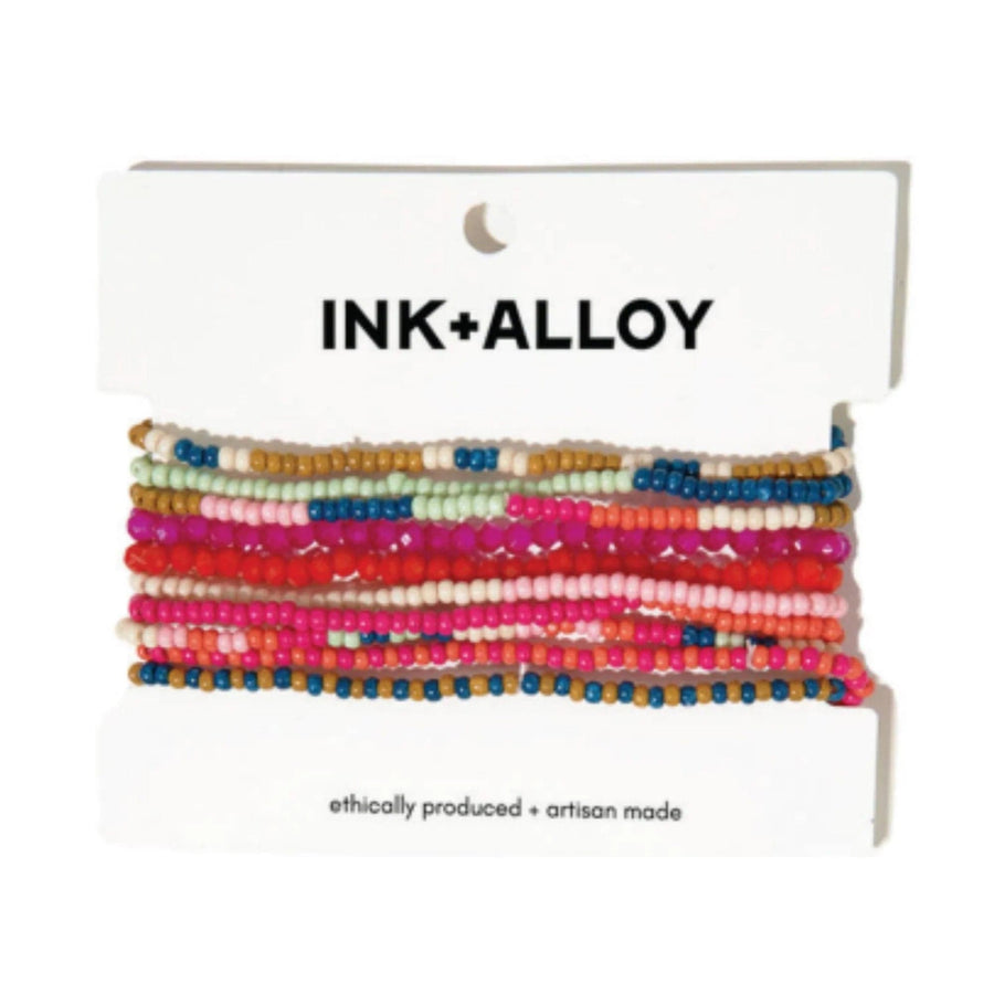 Ink + Alloy Bracelets Rainbow 10 Strand Stretch Bracelet