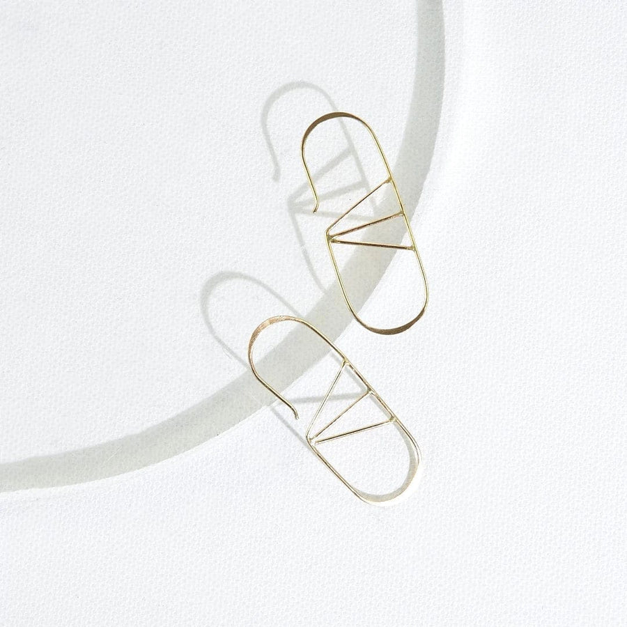 Ink + Alloy Earrings Brass Angles Threader Earrings
