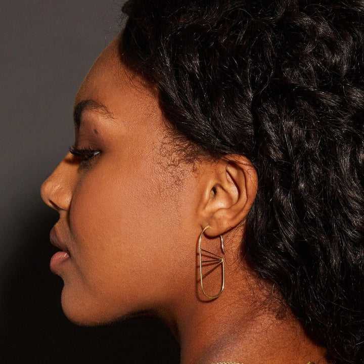 Ink + Alloy Earrings Brass Angles Threader Earrings