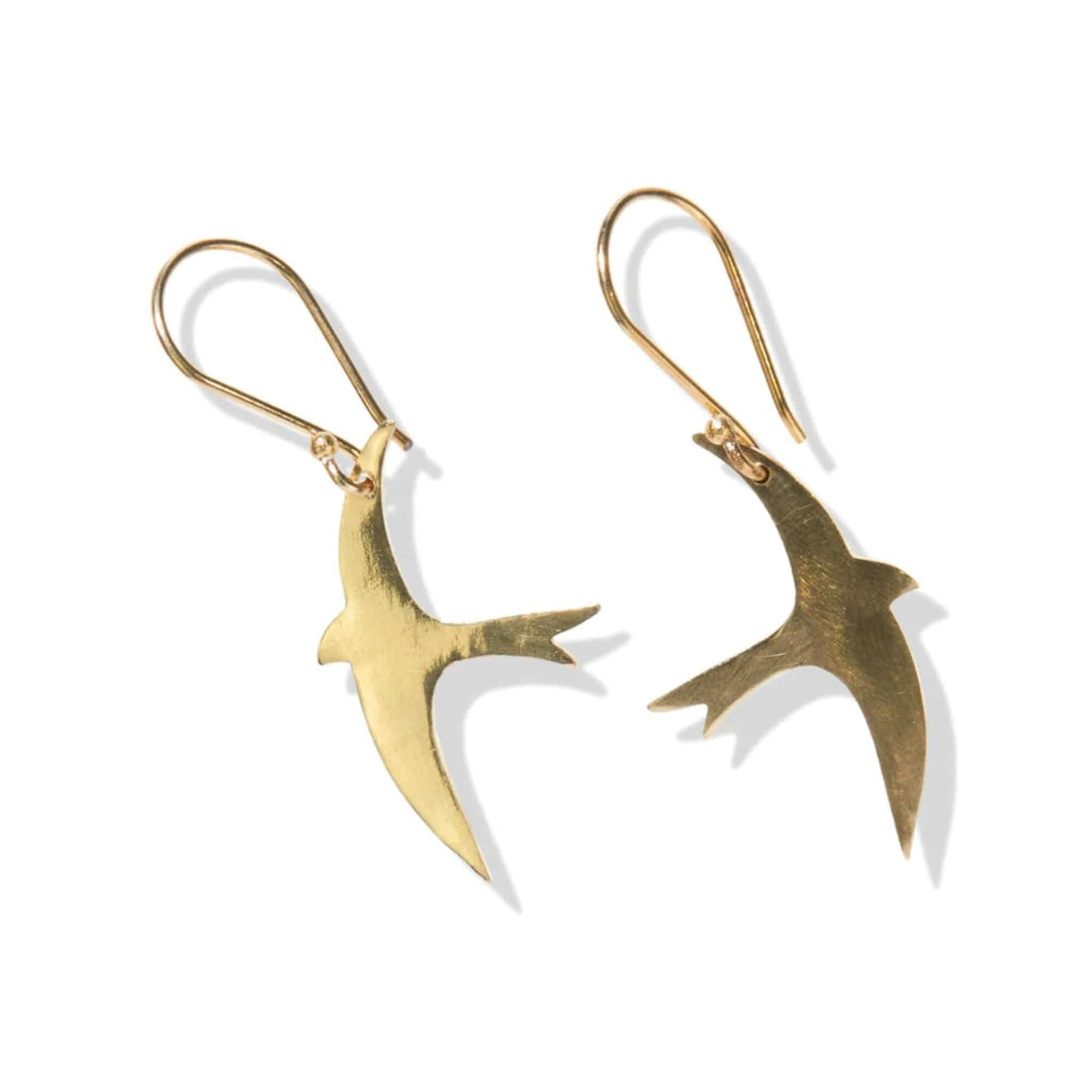 Ink + Alloy Earrings Brass Bird Drop Earrings