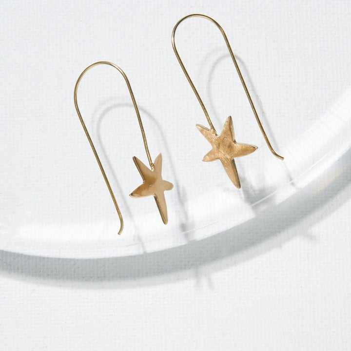 Ink + Alloy Earrings Brass Star Threader Earrings
