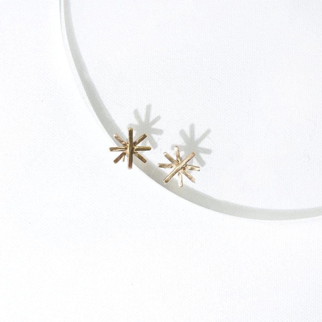 Ink + Alloy Earrings Brass Stick Burst Post Earrings
