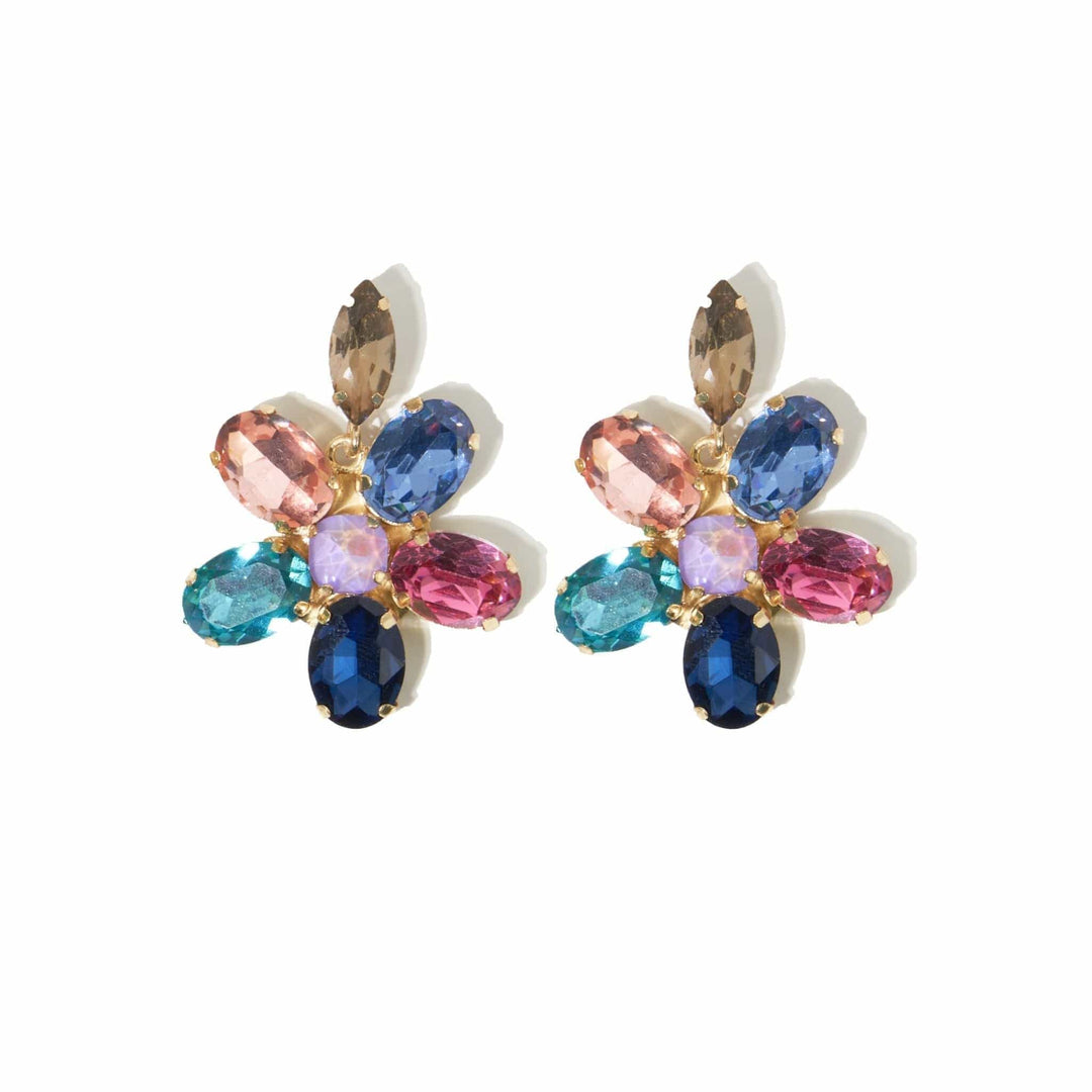 Ink + Alloy Earrings Rainbow Flower Crystal Earring