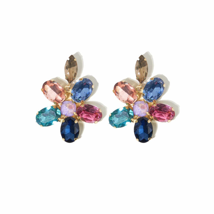 Ink + Alloy Earrings Rainbow Flower Crystal Earring