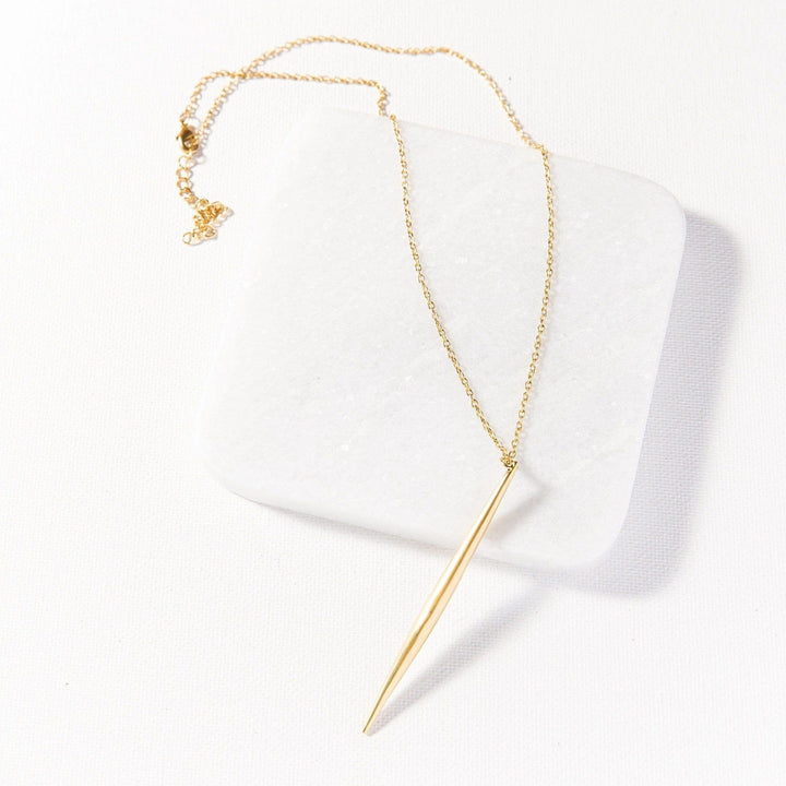 Ink + Alloy Necklace Brass Quill Necklace