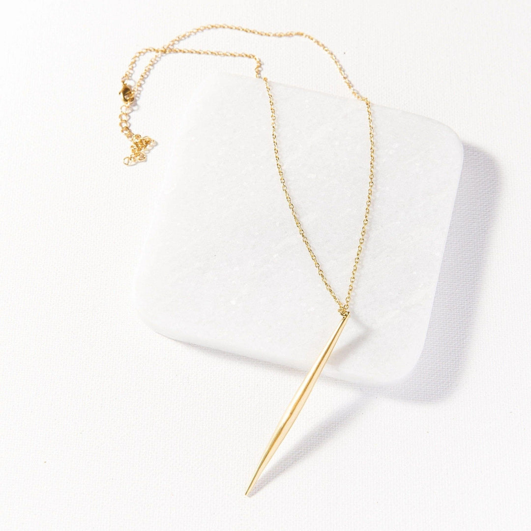 Ink + Alloy Necklace Brass Quill Necklace