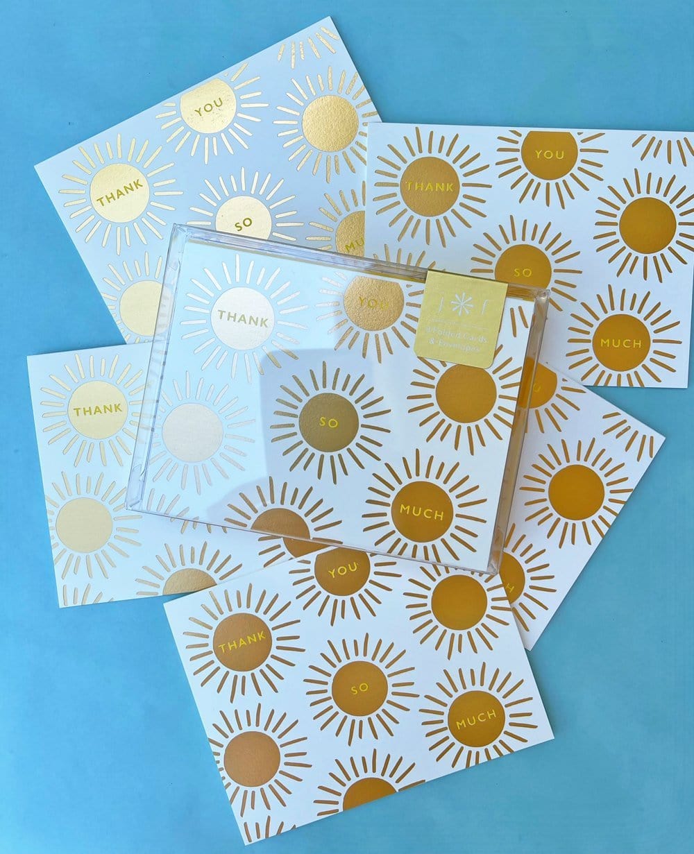 J. Falkner Boxed Card Set Sunburst Thank You Cards - Boxed Set of 8
