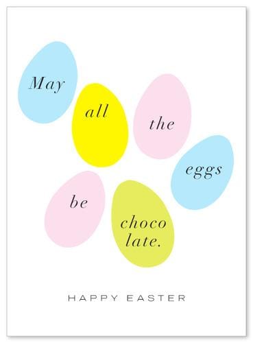 J. Falkner Card Chocolate Easter Eggs Card