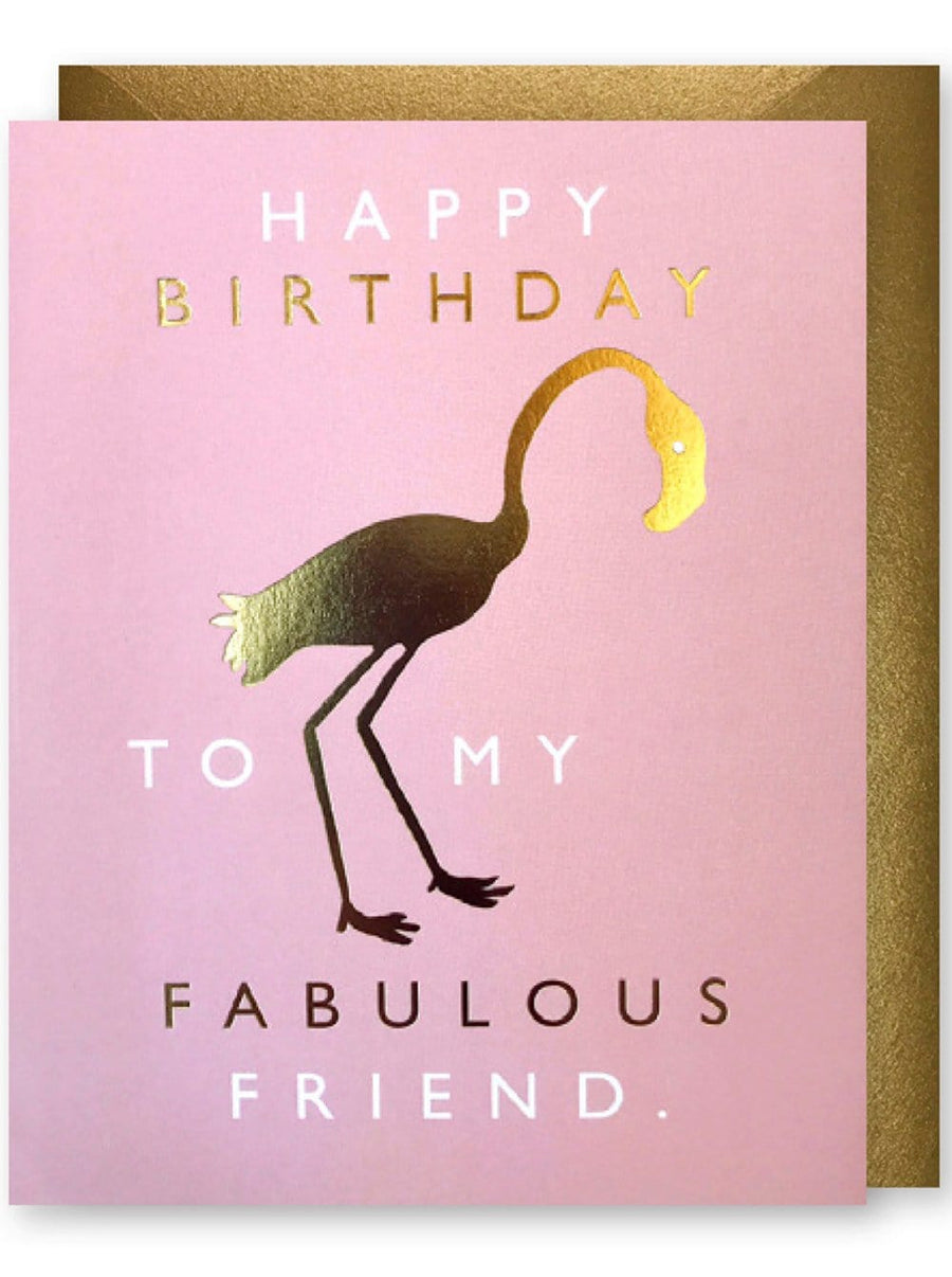 J. Falkner Card Fab Flamingo Birthday Card