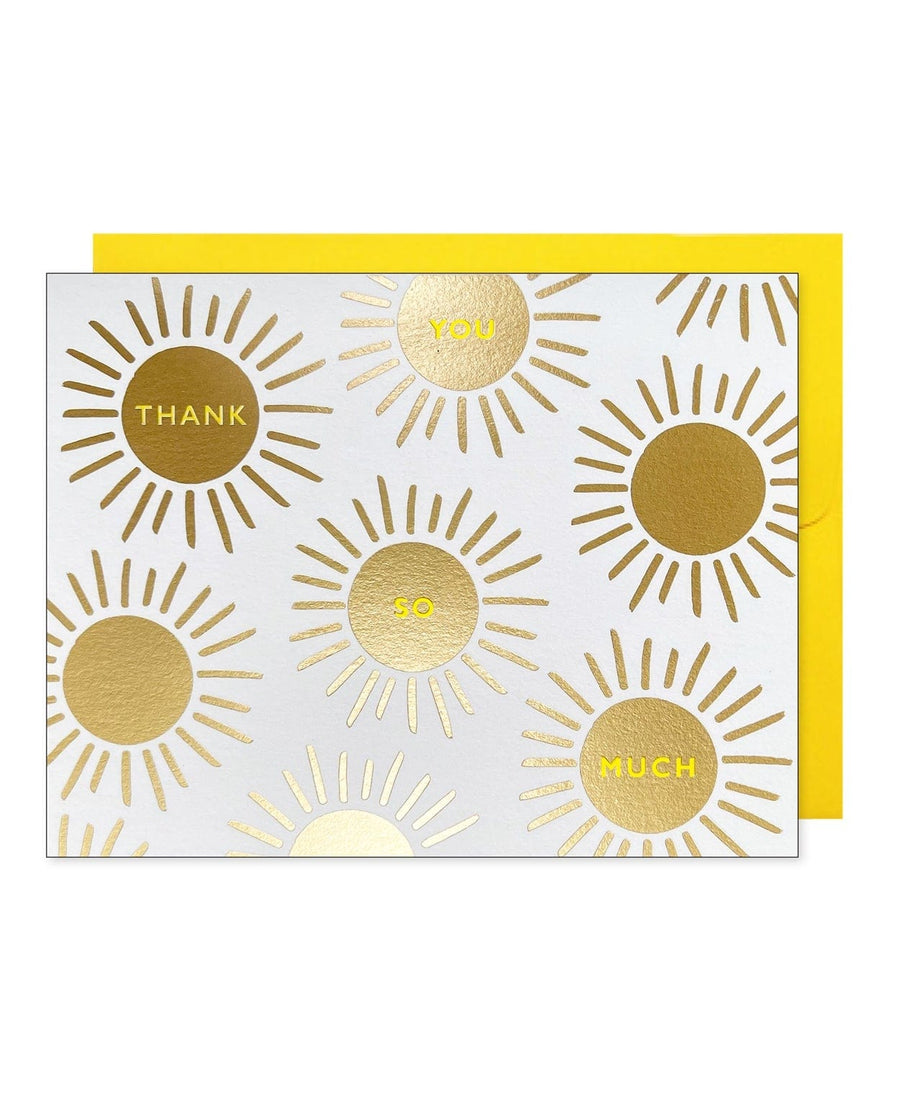 J. Falkner Card Gold Sunburst Thank You Card