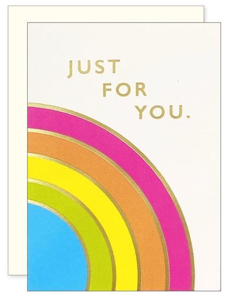 J. Falkner Card Just For You Rainbow Enclosure Card