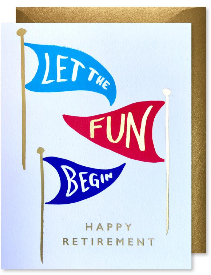 J. Falkner Card Retirement Flags Card