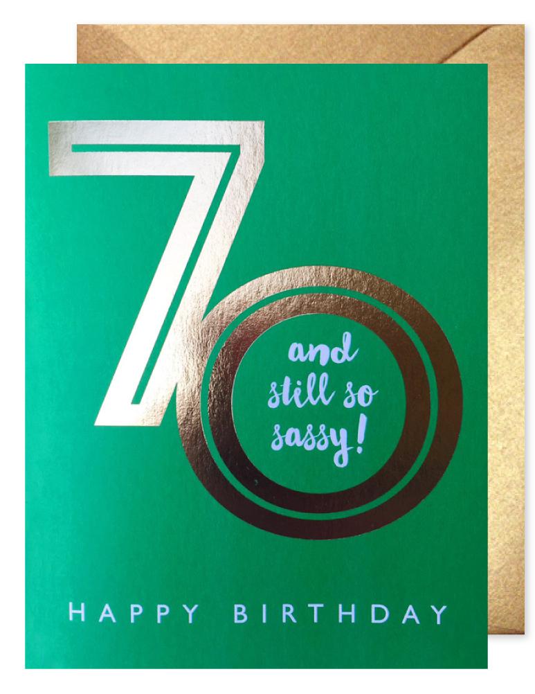 J. Falkner Card Sassy 70 Card