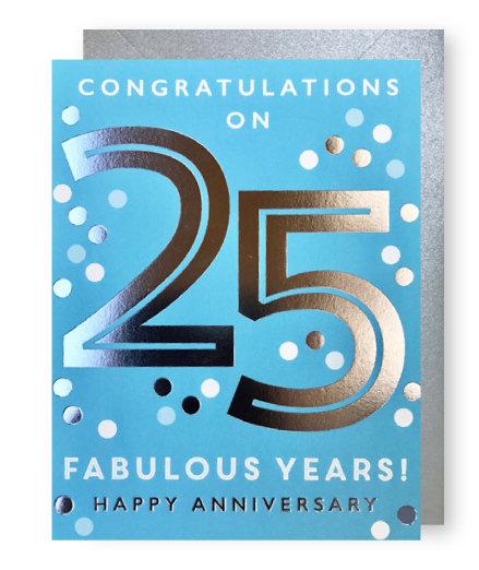 J. Falkner Card Silver 25th Anniversary Card