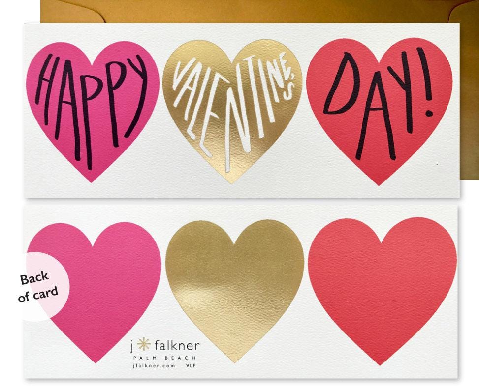 J. Falkner Card Valentine's Banner Card