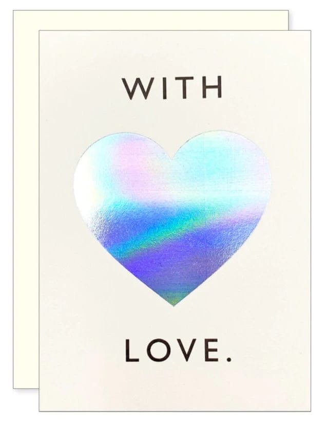 J. Falkner Enclosure Card Iridescent Love Heart Enclosure Card