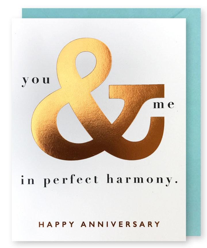 J. Falkner Single Card You & Me Anniversary Card