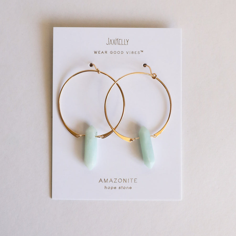 JaxKelly Earrings Amazonite Hoops