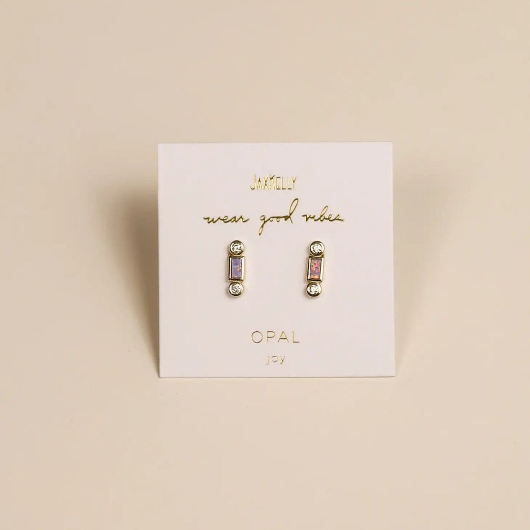 JaxKelly Earrings Bar Opal - Purple