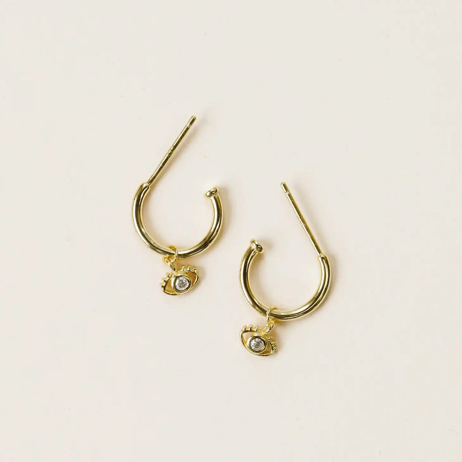 JaxKelly Earrings Golden Hoops - Evil Eye