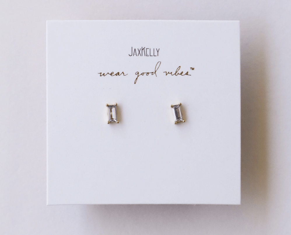 JaxKelly Earrings Lilac Baguette