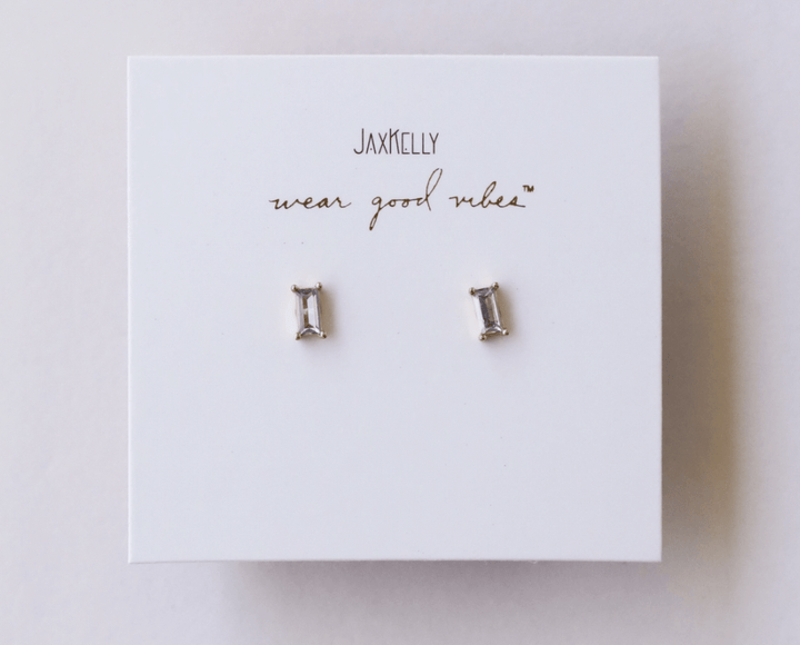 JaxKelly Earrings Lilac Baguette